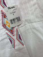 New Women’s Wrangler White Design Long Sleeve Button Up Medium TT-13