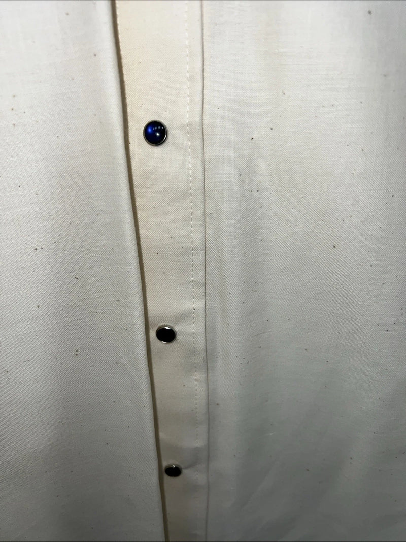 New Men’s Blue White Brooks&Dunn Long Sleeve Pearl Snap Shirt. 16.5x34 L P-63