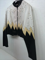 New Women’s 1849 Authentic Ranchwear White Yellow Short Show Jacket M WW-14