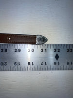 New Brown Genuine Leather Nocona Silver Pendent 26” Belt #3016602 NN-84