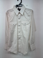 New Boys White Horse White Long Sleeve Pearl Snap Large DD-77