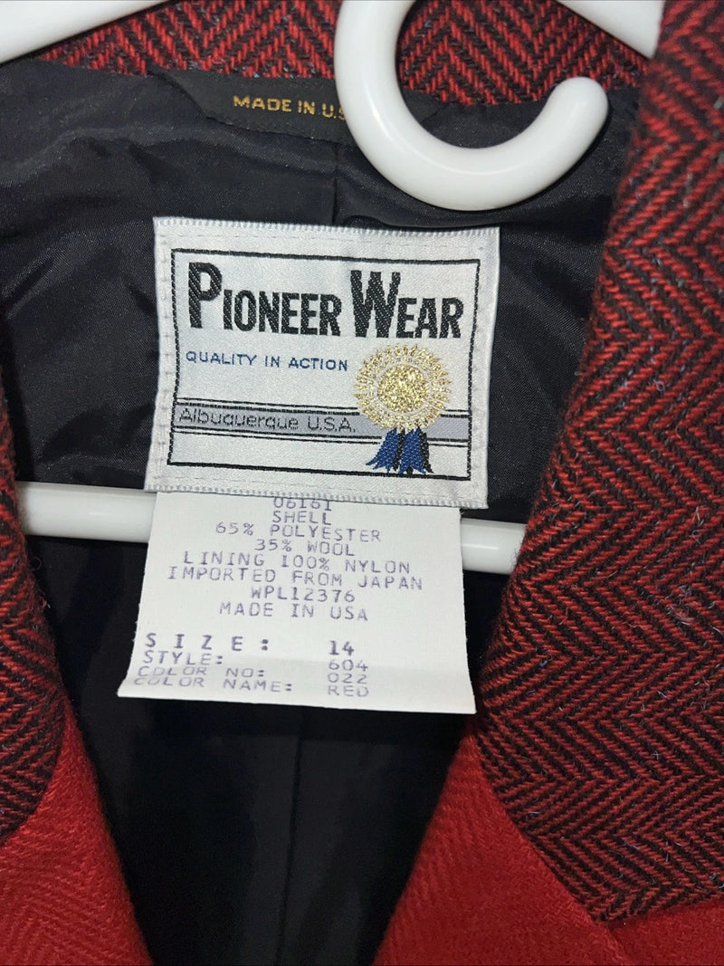 New Women’s Red Pioneer Wear Wool Blazer 14 #06151 UU-1