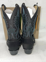 New Children’s Black And Blue Smokey Mountain Cowboy Boots 3283 9 R 24-18