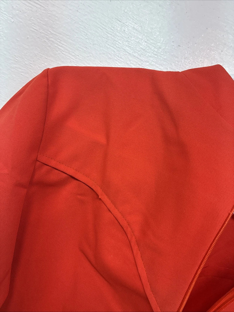 New H Bar C Orange Long Sleeve Half Zip Up Shirt Size Small TT-49