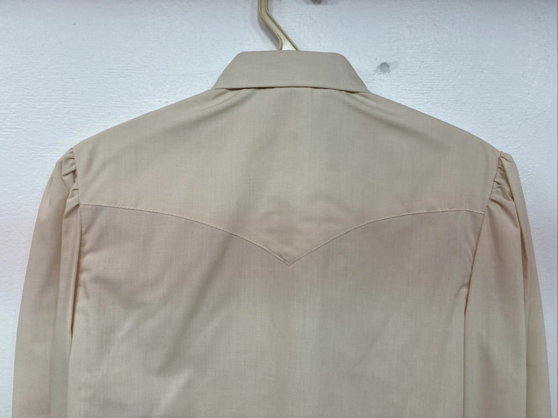New Women’s H Bar C Tan Long Sleeve Pearl Snap Size 34 II-85