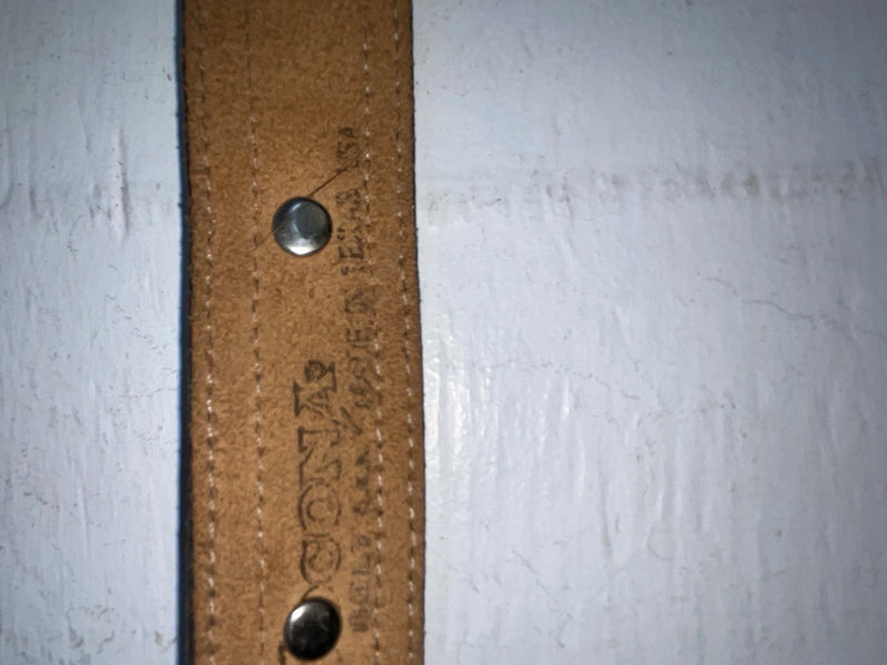 New Brown Genuine Leather Nocona Silver Pendent 28” Belt #399 JJ-143