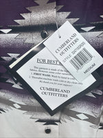 New Women’s Cumberland Purple Western Long Sleeve Button Up Pearl Medium V-59