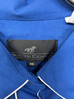 New Women’s Western Express Blue Designed Long Sleeve Pearl Snap 2XL GG-20