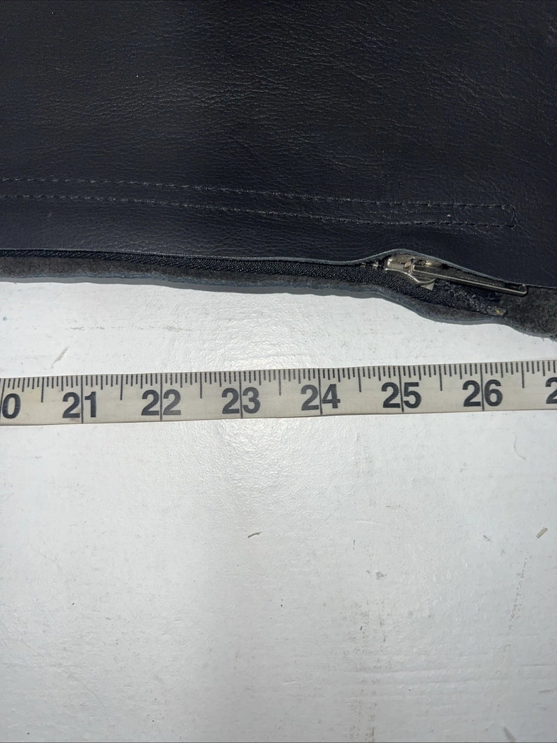 NOS Black Leather Show Chaps Adjustable Waist 45” Small N-37
