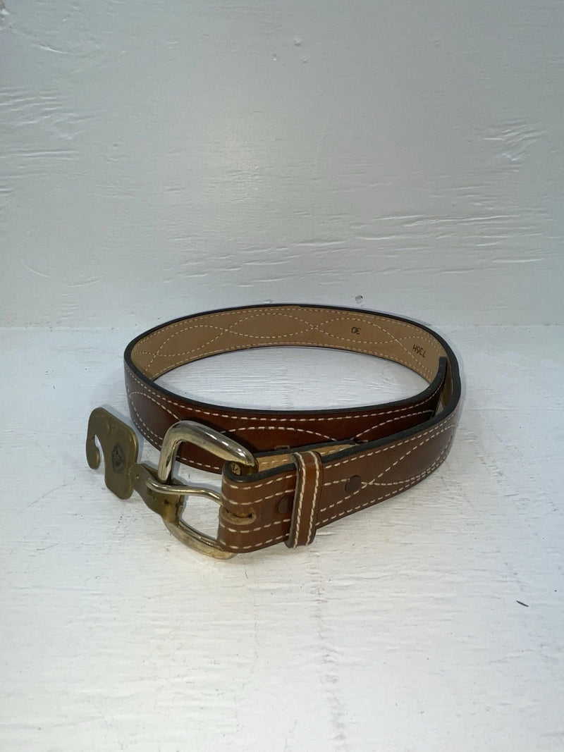 New Brown Genuine Leather Tex Tan Stitched 30” Belt #736H NN-8