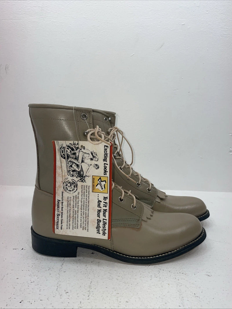 New Women’s Brown Lace Up Texas Brand Cowboy Boots. 4498 8 M. 16-117