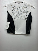 New Women’s 1849 Authentic Ranchwear White Black Western Show Vest XXS H-600