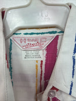 New Women’s H Bar C Multicolor Stripe Long Sleeve Pearl Snap Size 32 KK-41