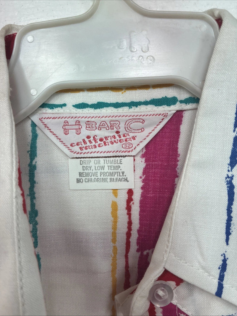 New Women’s H Bar C Multicolor Stripe Long Sleeve Pearl Snap Size 32 KK-41