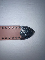 New Pink Genuine Leather Nocona Silver Bling 36” Belt #N1344999 Z-38