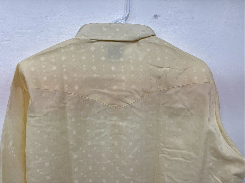 New Women’s H Bar C Yellow Long Sleeve Pearl Snap 16.5 X 34 XL II-36