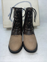 New Women’s Brown A Jama Product Lace Up Cowboy Boots. 6.5 6 1/2 D. 19-87