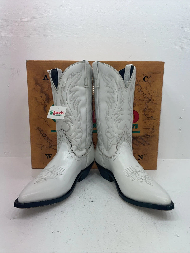 New Women’s White Laredo Cowboy Boots. 5743 8.5 8 1/2 M. 16-102