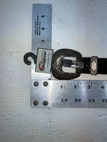 New Black Genuine Leather Nocona Silver Pendent 28” Belt #715 Z-175