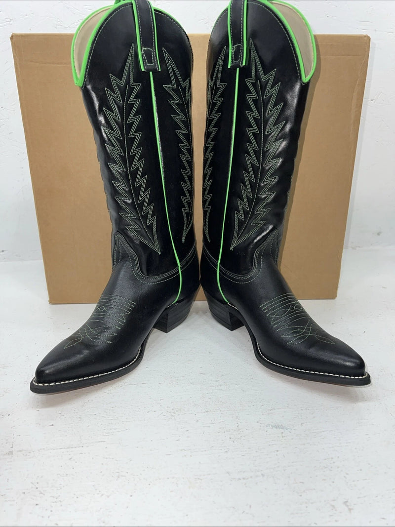 New Women’s Black And Green Kenny Rodger’s Cowboy Boots. 40314 6 M. 19-49