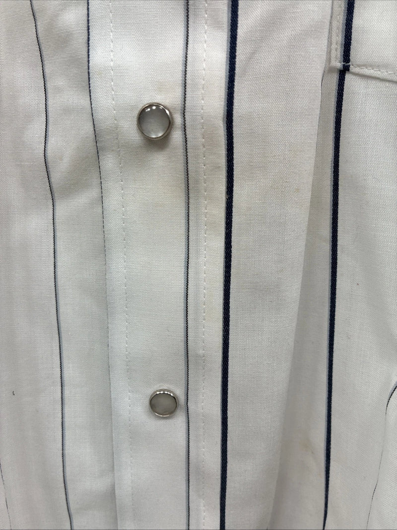 New Men’s Panhandle Slim White Stripe Short Sleeve Pearl Snap 15.5 Medium V-20
