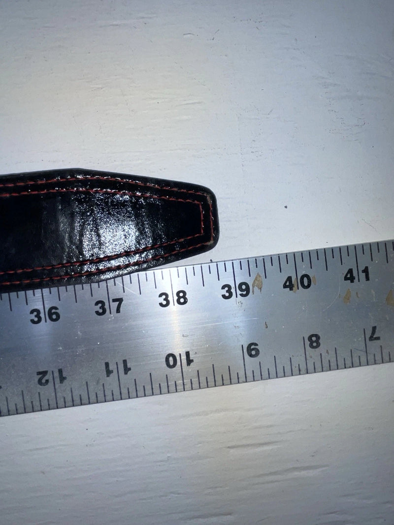 New Black Genuine Leather Red Stitching 32” Belt #9256 JJ-54