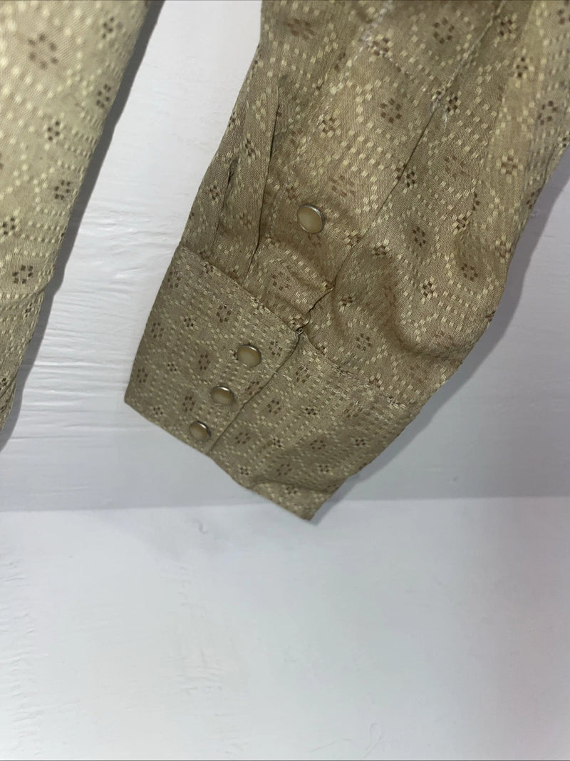 New Men’s Tem Tex Yellow Long Sleeve Pearl Snap Medium B-116