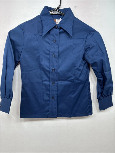 New Boys Fenton Navy Blue Long Sleeve Button Up Size 6 DD-131