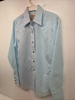 New Women’s H Bar C Blue Design Long Sleeve Pearl Snap Size 32 KK-103