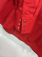 New Men’s ELY Diamond Red Designed Long Sleeve Pearl Snap Medium DD-100
