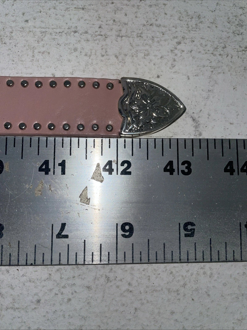 New Pink Genuine Leather Nocona Silver Bling 36” Belt #N1344999 Z-31