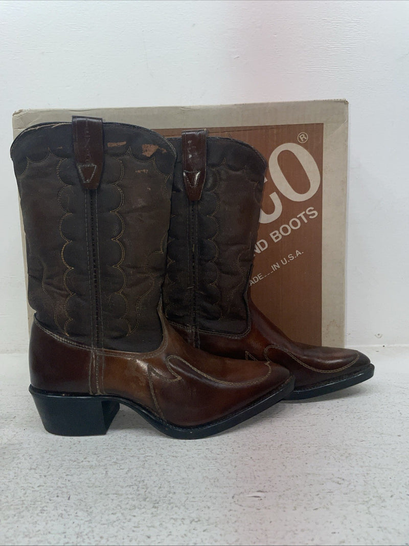 New Youth Brown Texas Brand Cowboy Boots. B 103 5 D. 2-121
