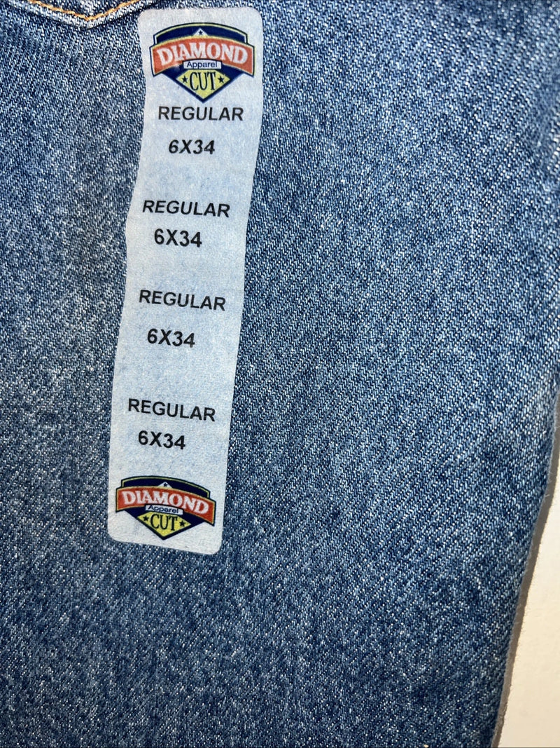 New Women’s Diamond Cut Regular Fit Denim Jeans. 6x34 N-14