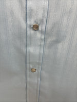 New Men’s ELY Cattleman Blue Stripe Long Sleeve Pearl Snap Medium J-81