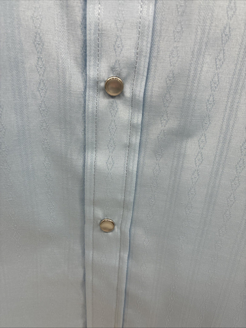 New Men’s ELY Cattleman Blue Stripe Long Sleeve Pearl Snap Medium J-81