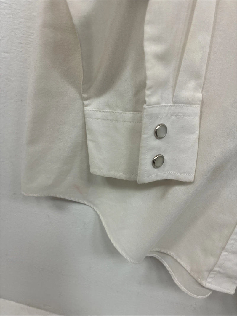 New Women’s Country Charmer White Long Sleeve Pearl Snap Medium KK-104