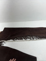 NOS Brown Show Chaps With Fringe Adjustable Waist 44” L-36