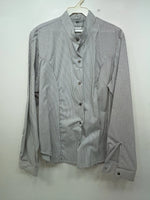 New Women’s Black Striped Cowboy Threads Long Sleeve Button Up Shirt M 3B-90