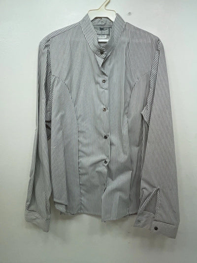 New Women’s Black Striped Cowboy Threads Long Sleeve Button Up Shirt M 3B-90