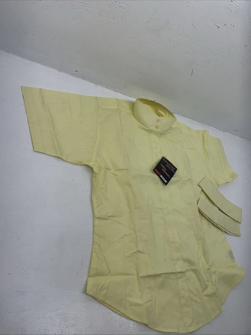 New Women’s Yellow EQUISTAR English Short Sleeve Button Up Shirt. 40 465083 G-22