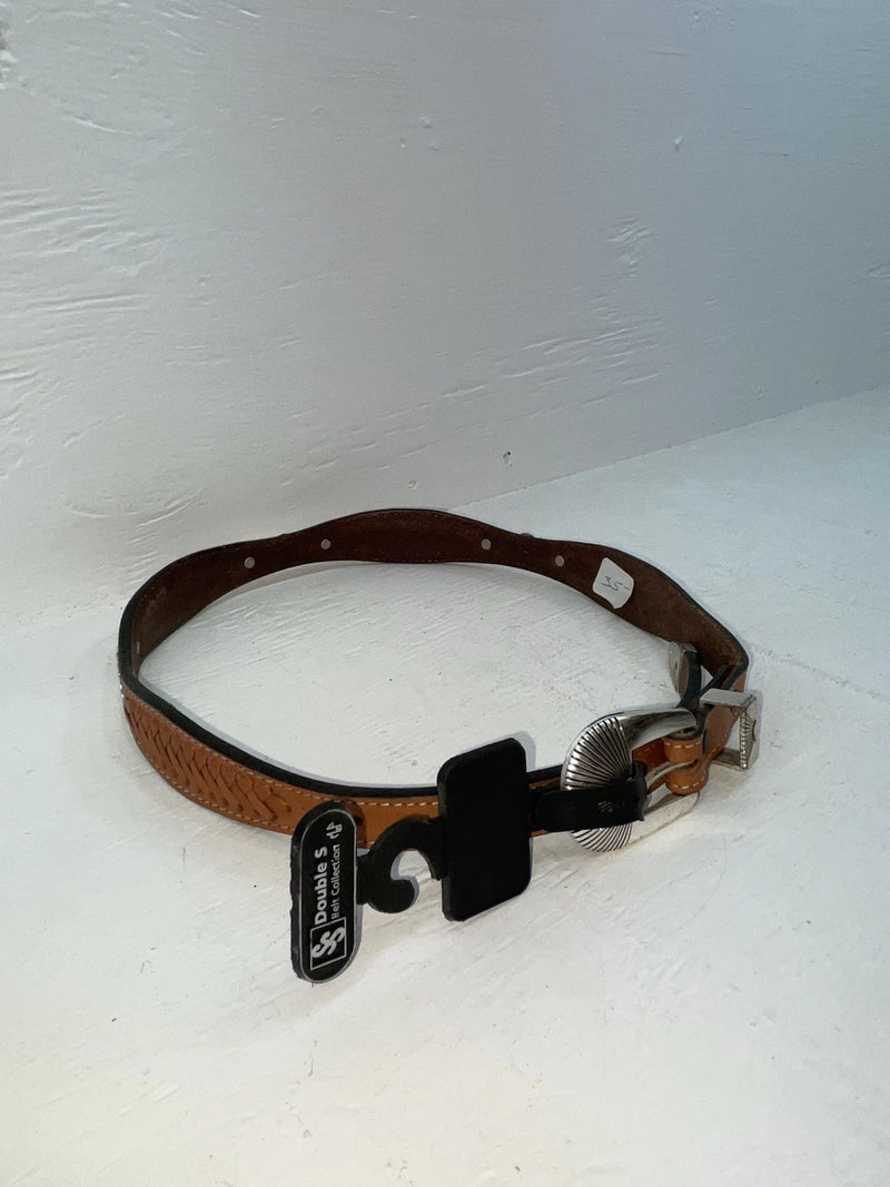 New Brown Genuine Leather Double S Weaved 28” Belt #3219248 NN-11