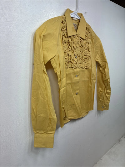 New Kids Karman Yellow Designed Long Sleeve Pearl Snap Size 10 YY-66