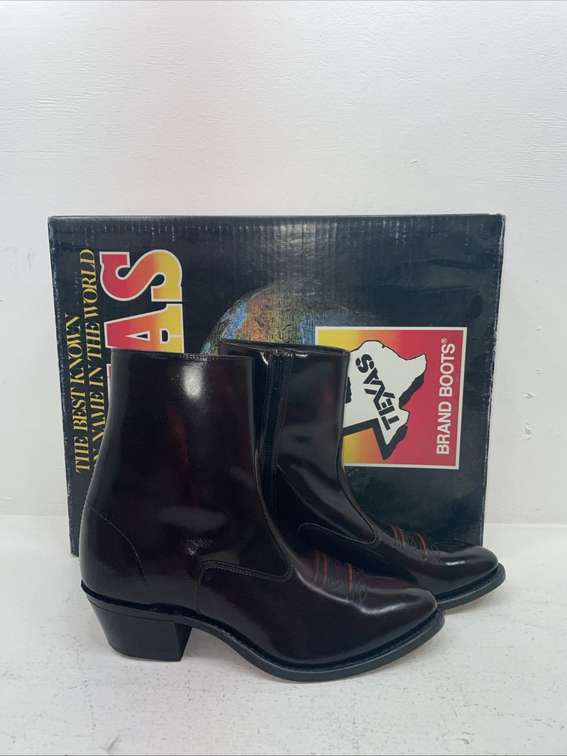 New Men’s Brown Texas Brand Cowboy Boots. M 353 9.5 9 1/2 D. 6-86