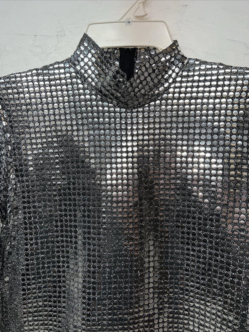 New Women’s 1849 Authentic Ranchwear Silver Long Sleeve Show Shirt Small WW-8