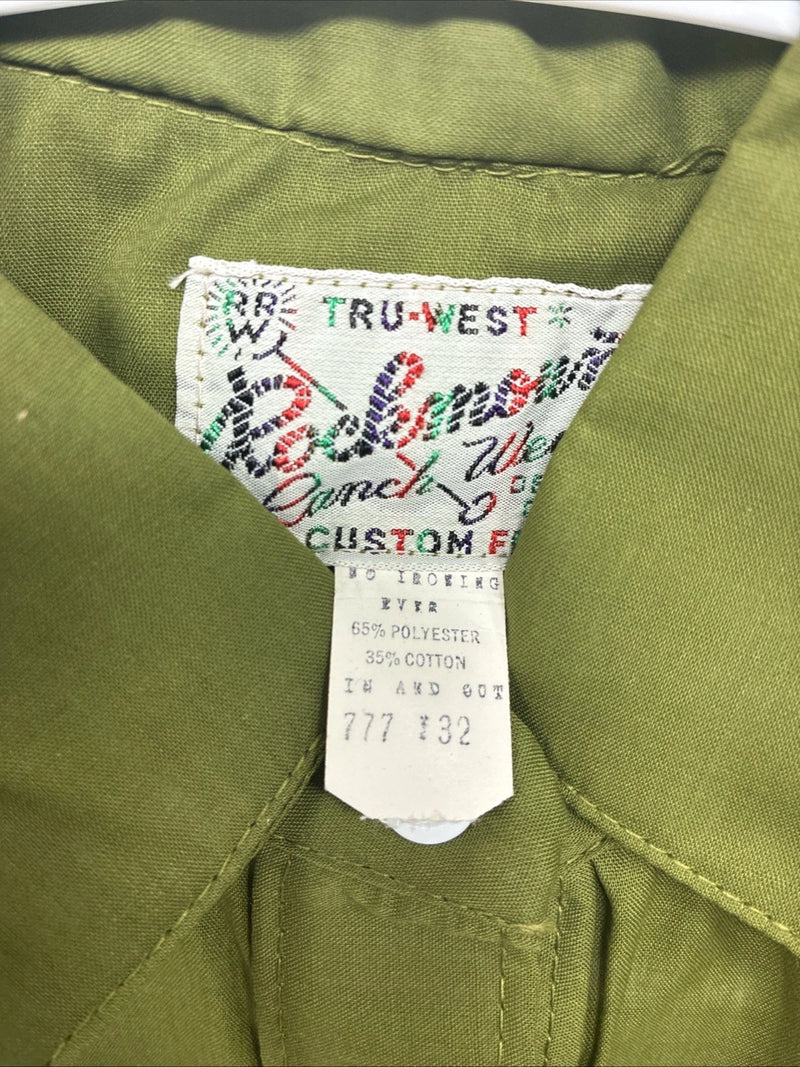New Women’s Rockmount Green Long Sleeve Pearl Snap Size 32 KK-24
