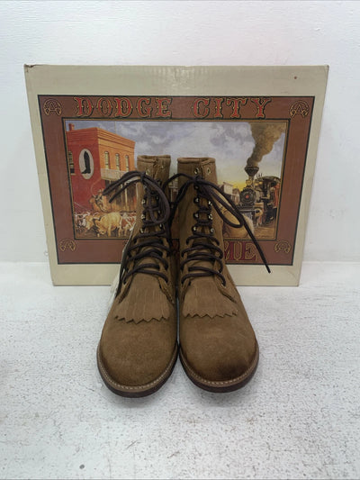 New Men’s Brown Lace Up Acme Cowboy Boots. 5732 8.5 8 1/2 E W. 3-127
