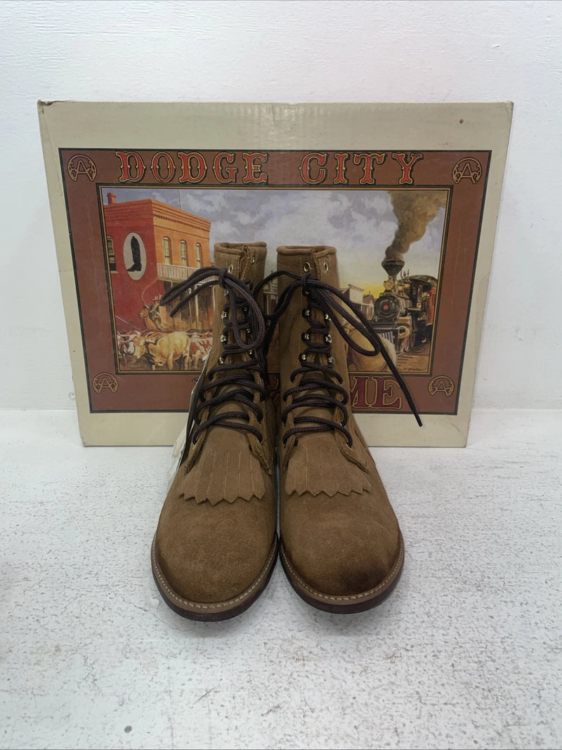 New Men’s Brown Lace Up Acme Cowboy Boots. 5732 8.5 8 1/2 E W. 3-127