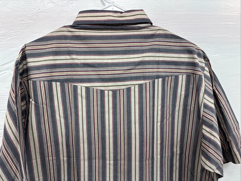 New Men’s ELY Cattleman Multicolor Stripe Short Sleeve Pearl Snap XLT R-67