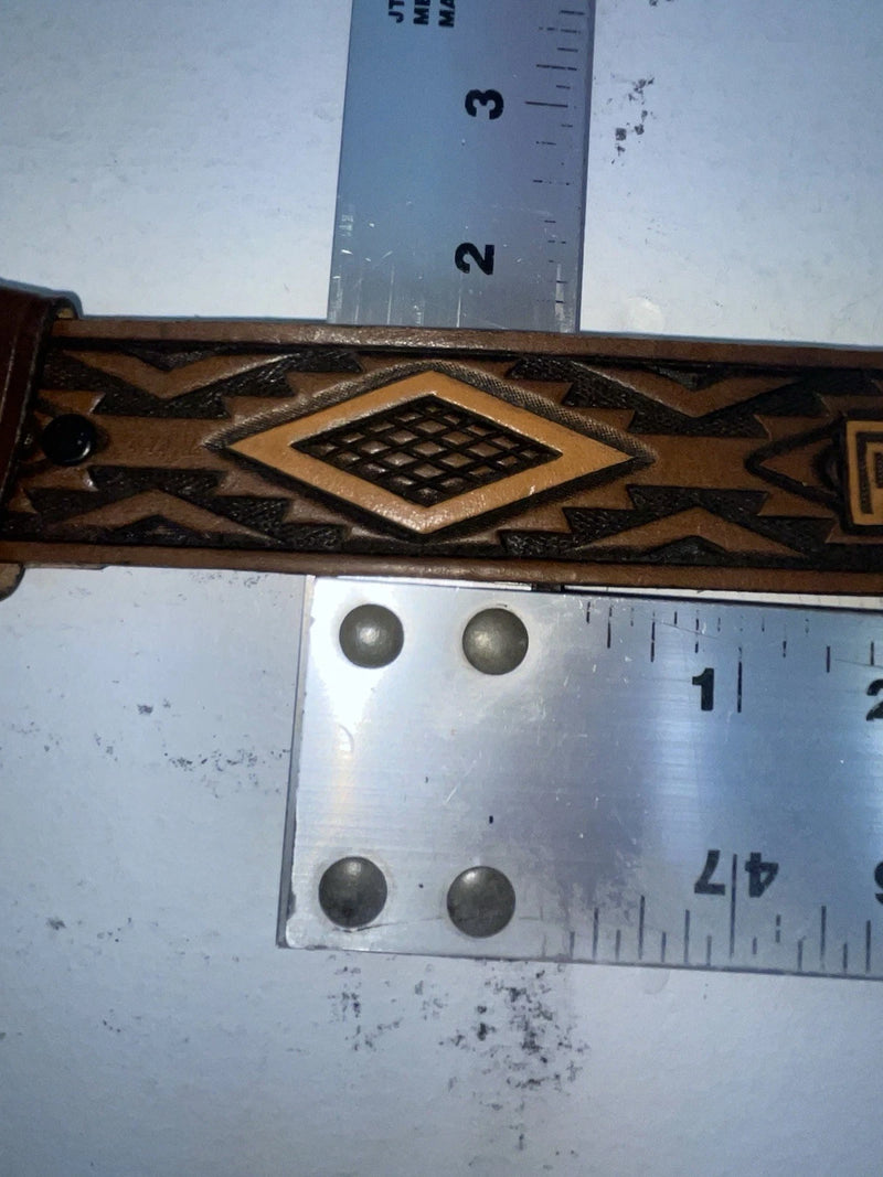 New Brown Genuine Leather Chambers Tooled 30” Belt #6071/13 Z-91