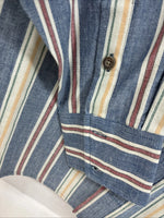New Men’s Panhandle Slim Multicolor Stripe Long Sleeve Button Up Large Q-52